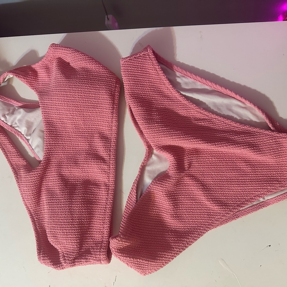 Ribbed PINK bikini set size MEDIUM
